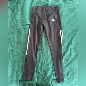 Adidas Black Leggings with White Stripes